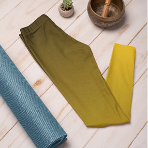 Legging Cor da Tendência do outono Leggens de Mão Amarelo 