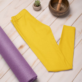 Legging Cor da Tendência Espelho Amarelo Amarelo Amarelo S