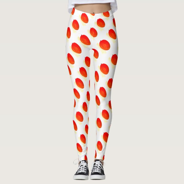 Legging Cor d'água da ilustração tropical da fruta de mang (Frente)