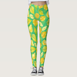 Legging Cor d'água do padrão de outono