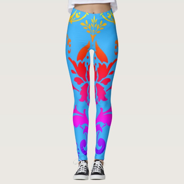 Legging Cor damasco arco-íris (Frente)