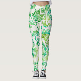 Legging Cor damasco Azul Elegante, Verde e Amarelo