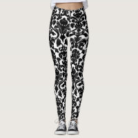 Cor damasco Floral a Preto e Branco