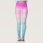 Legging Cor de Água do Ombre Rosa e Azul<br><div class="desc">Cor-d-água única e esbranquiçada, cor-de-rosa e azul. Perfeito para o verão!</div>