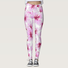 Legging Cor de água florada de cereja