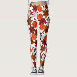Legging Cor de Água Folha de Folha de Raposa de Folha de R<br><div class="desc">Este padrão bonito e legal é perfeito para o outono e o outono. Apresenta uma raposa vermelha, preta e branca pintada à mão; folhas de cor-de-água castanha, castanha e vermelho-queimado; pequenas bolotas castanhas e abóboras laranja sobre um simples fundo branco. Sua arte, moderna, adorável, única e original. Estilize com este...</div>