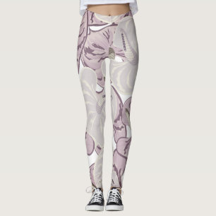 Legging Cor-de-água moderna, branca, padrão-de-gata, desig