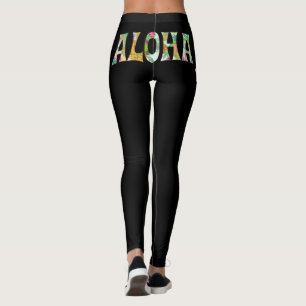 Legging Cor de fundo do PixDezines ALOHA HAWAII/DIY