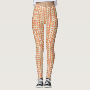 Legging Cor de fundo laranja e branco vibrante com