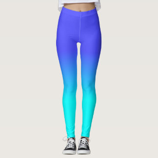 Legging Cor de néon azul e brilhante de néon F da máscara