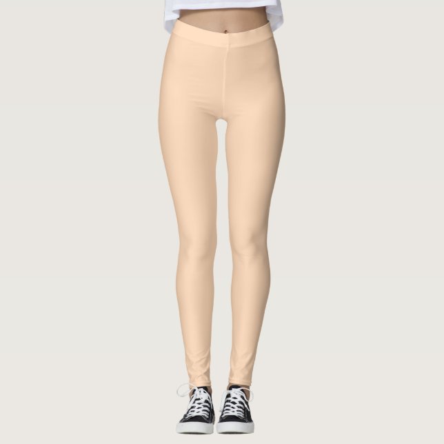 Legging Cor de Pêssego Escuro Sólido Simples (Frente)