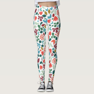 Legging Cor de queda do padrão orgânico Abstrato urbano em