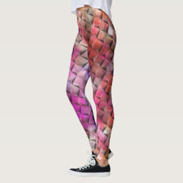 Legging Cor-de-rosa avermelhado e 3D ou triângulos