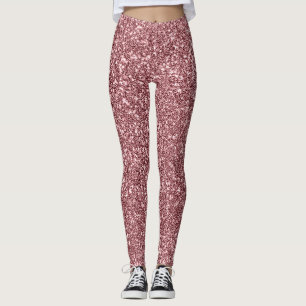 Legging Cor-de-rosa com brilho Dourado rosa
