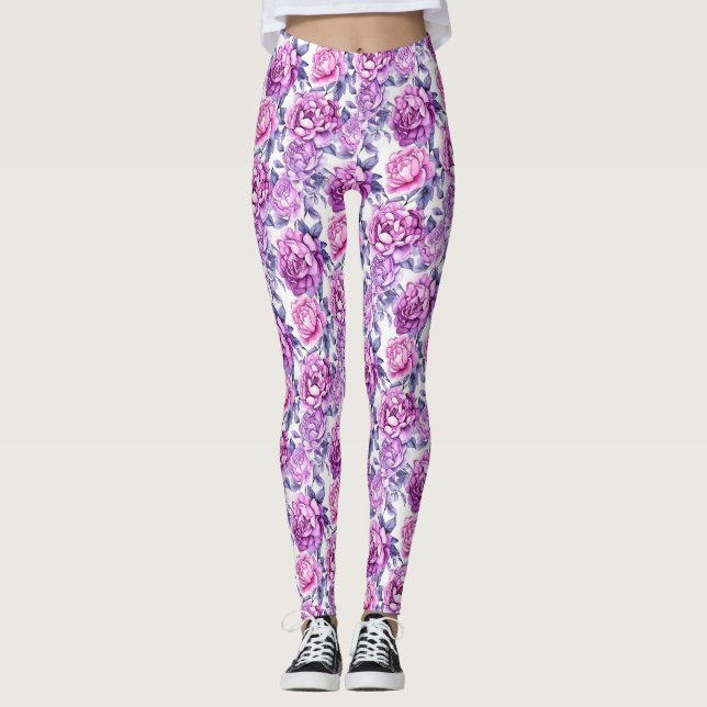 Legging Cor-de-rosa e vermelhos roxos (Frente)