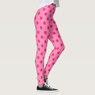 Legging Cor-de-rosa quente no Design de padrão Bolinhas co