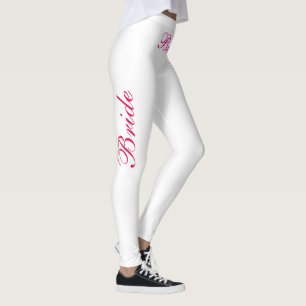 Legging cor-de-rosa sobre branco