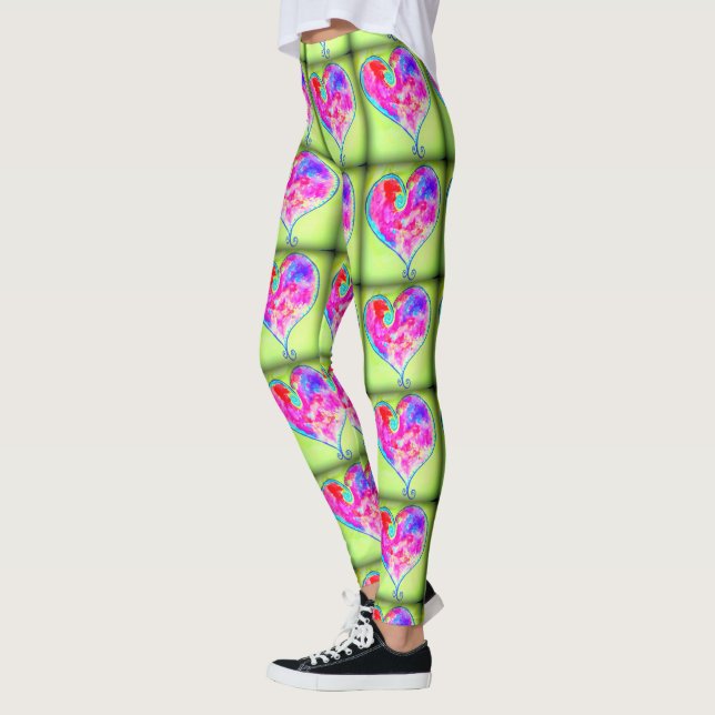Legging cor-de-rosa verde (Esquerda)
