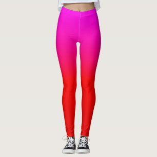 Legging cor-de-rosa verde-verde, escarlate, vermelho, rosa