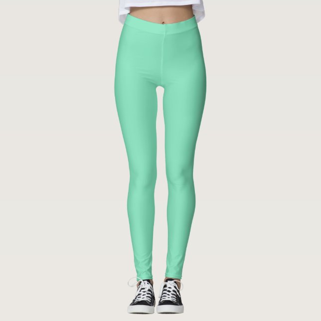 Legging Cor de Tendência do Outono Sólido Verde