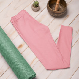 Legging Cor de Tendência Rosa Melancia Sólido