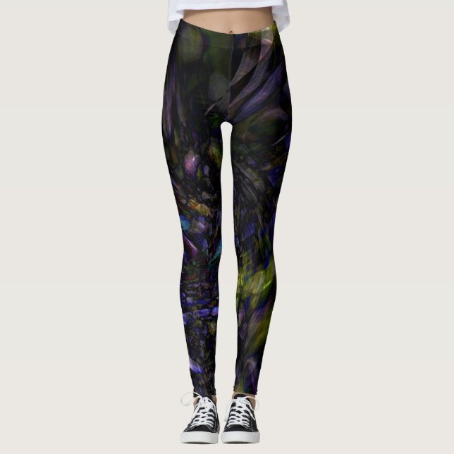 Legging Cor de Vidro Funky Abstrato Copo Lâmina Glam Moder (Frente)