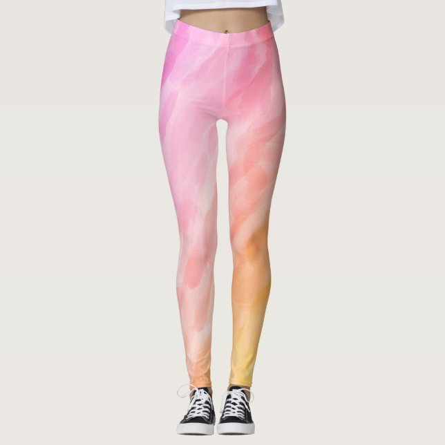 Legging Cor do pastel pintada com aquarela (Frente)