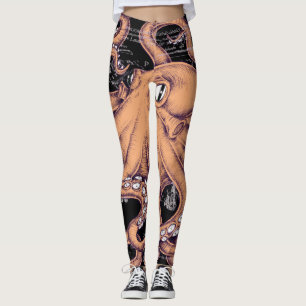 Legging Cor dos Tentáculos do polvo laranja