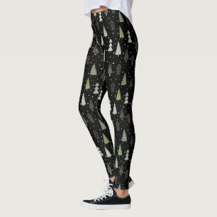 Legging Cor Personalizada das Árvores de Natal Festivas Mo
