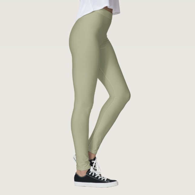 Legging Cor Sage Verde Sólido Natural (Direita)