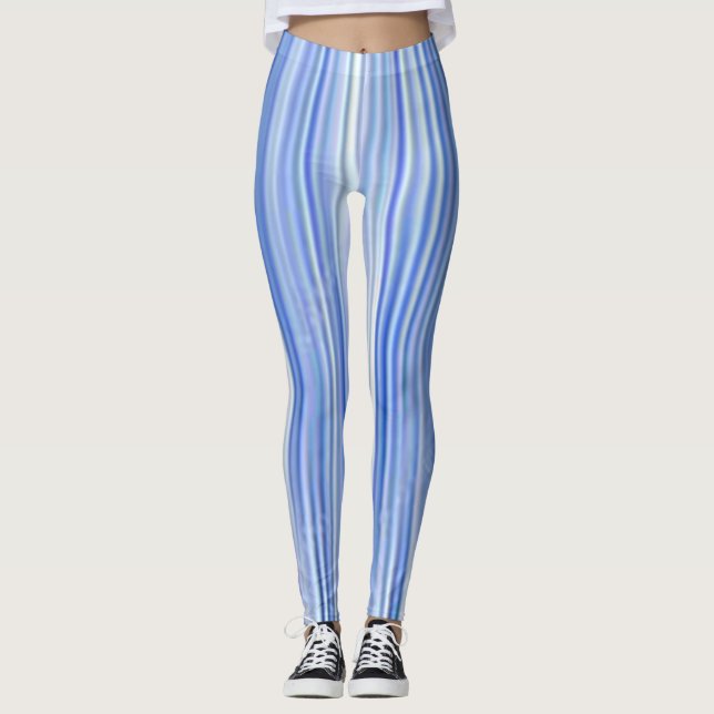 Legging Cor Simples Azul e Branco (Frente)