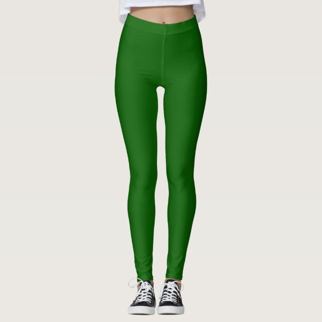 Legging Cor Simples Verde Lincoln (Frente)