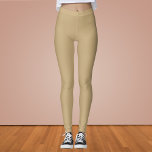 Legging Cor Sólida bege Francês Claro<br><div class="desc">Cor Sólida bege Francês Claro</div>