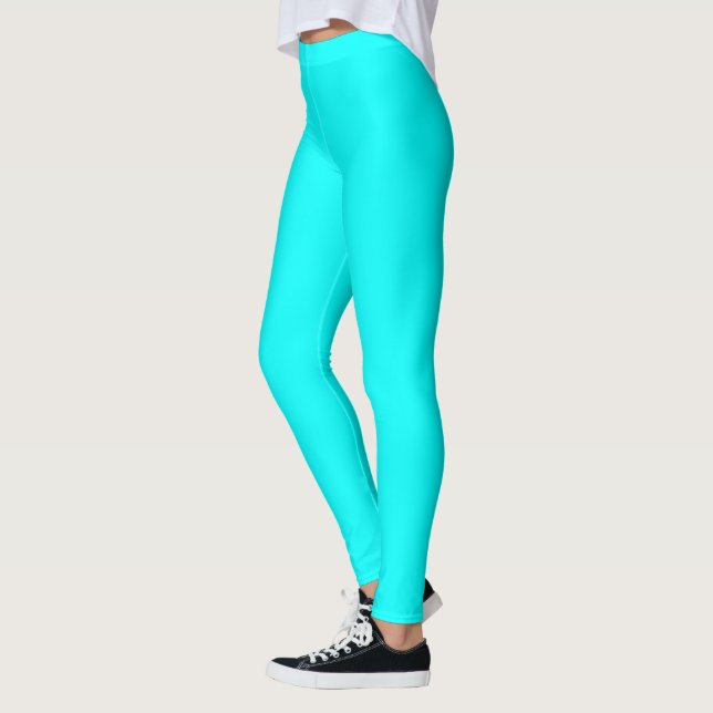 Legging Cor sólida ciano, azul-esverdeado, (Esquerda)