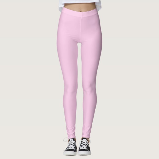 Legging Cor Sólida Clássica do Rosa (Frente)