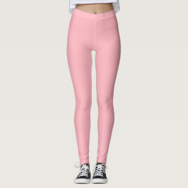 Legging Cor Sólida da rosa claro