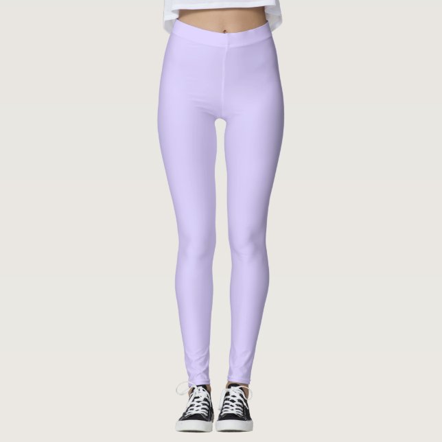 Legging Cor Sólida de Lavanda Pálida (Frente)