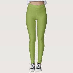 Legging Cor sólida do Verde limão moderado