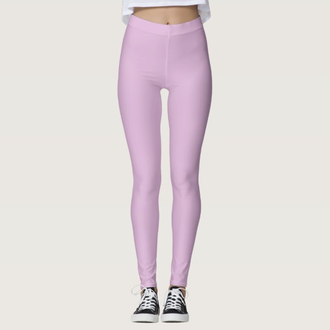 Legging Cor Sólida Lilac Francesa Suave (Frente)
