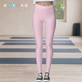 Legging Cor Sólida Luz Macia Pastel Rosa Orquídea