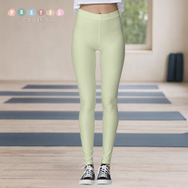 Legging Cor Sólida Luz Suave Pastel Sage Musgo Verde