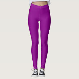 Legging Cor Sólida Magenta Escura Simples