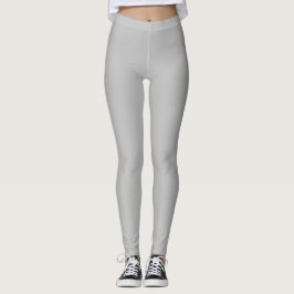 Legging Cor Sólida Prata Simples