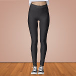 Legging Cor Sólida Preta da elevação<br><div class="desc">Cor Sólida Preta da elevação</div>