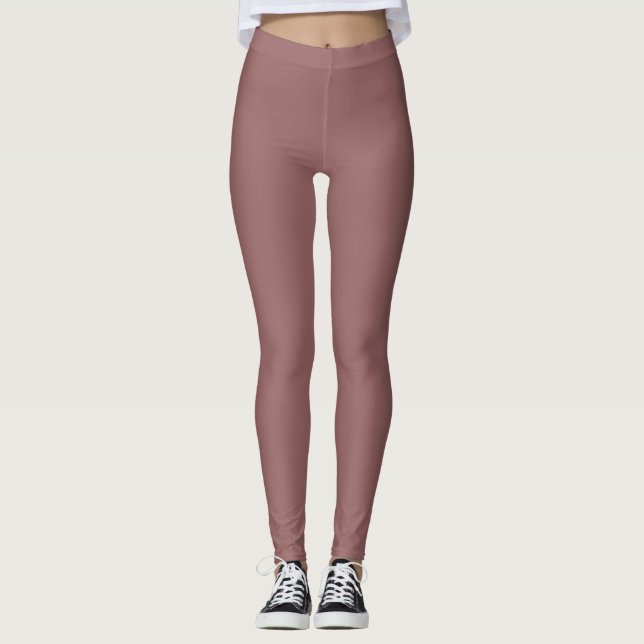 Legging Cor Sólida Rosa Cobre Simples (Frente)