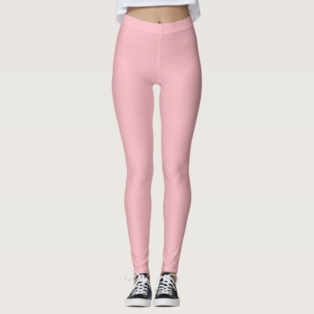 Legging Cor Sólida Rosa do Flor (Frente)