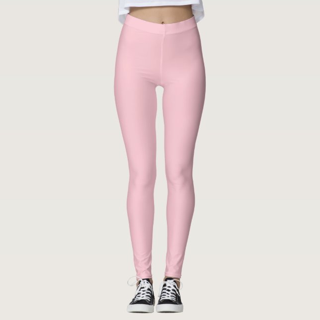 Legging Cor Sólida Rosa Pura (Frente)
