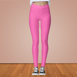 Legging Cor Sólida Rosa Quente