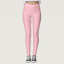 Legging Cor Sólida Rosa Simples