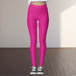 Legging Cor sólida rosa vívida<br><div class="desc">Cor sólida rosa vívida</div>